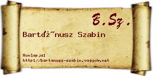 Bartánusz Szabin névjegykártya